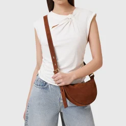 New Half Moon Suede Crossbody Bag Women Crossbody Bags