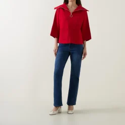 New Half-Zip Sweater Women Tops