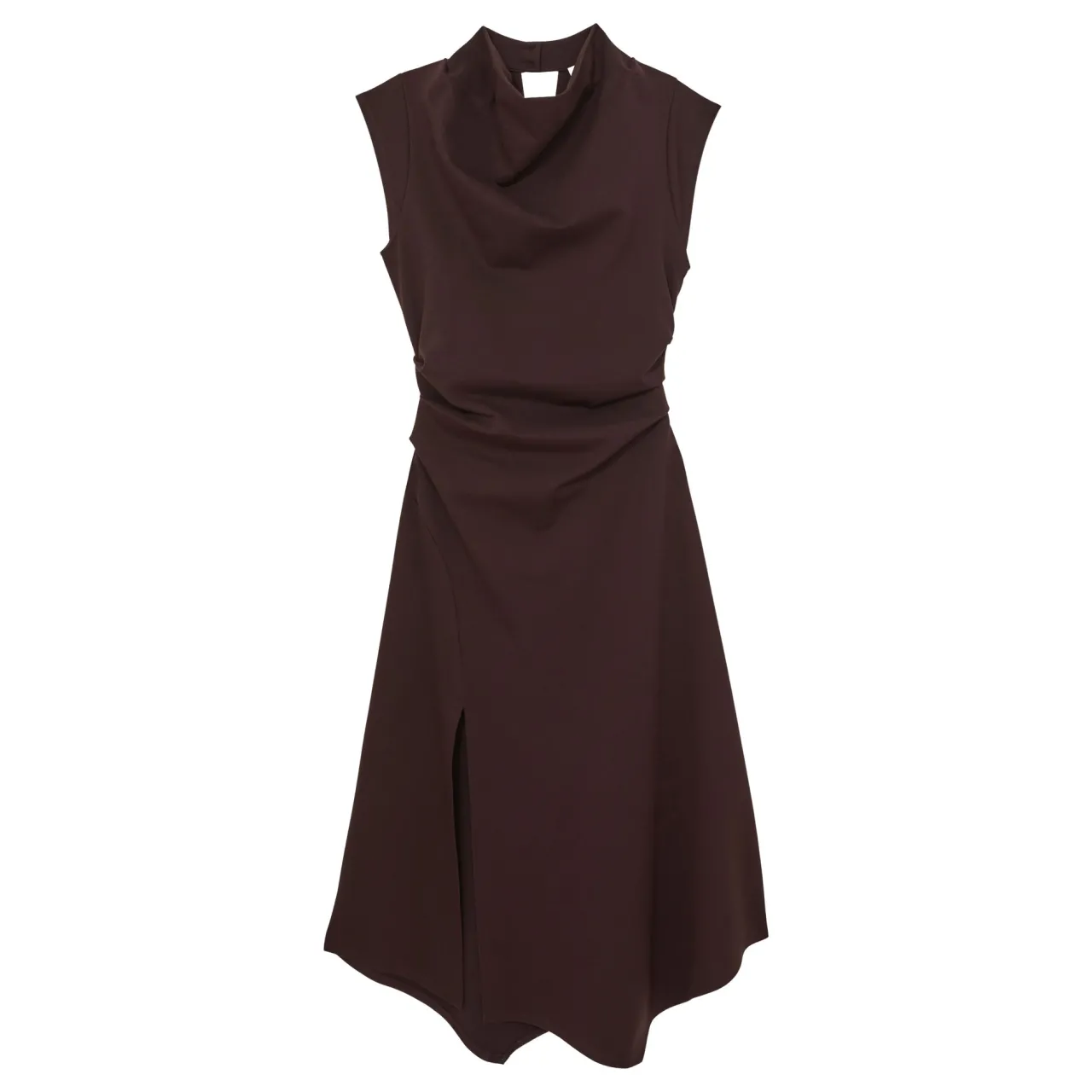 Harlan Draped Asymmetric Flared Dress Women Dresses
