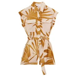 Discount Harri Palm Print Belted Playsuit Women Jumpsuits