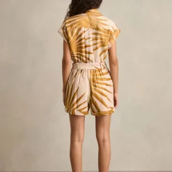 Discount Harri Palm Print Belted Playsuit Women Jumpsuits