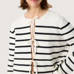 New Haven Striped Tie Front Cardigan Women Sweaters & Cardigans