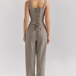 Best Hayden Puppytooth High-Waist Trousers Women Trousers & Shorts