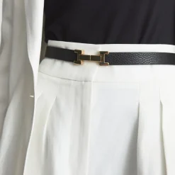 Clearance Hayley Textured Narrow Leather Belt Women Belts