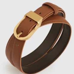 Online Hazel Leather Curved-Buckle Belt Women Belts