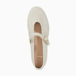 Clearance Headline Leather Woven Mary Jane Ballet Flats Women Flats