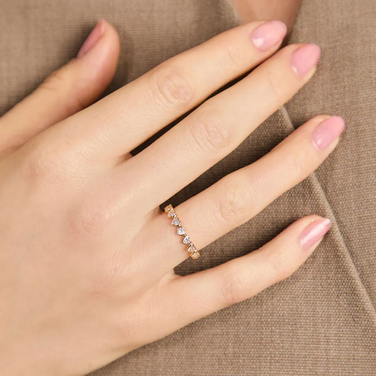 Best Heart Bezel Band Ring Women Rings