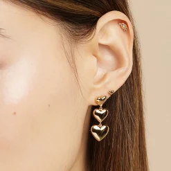 Heart Drop Stud Earrings Women Earrings
