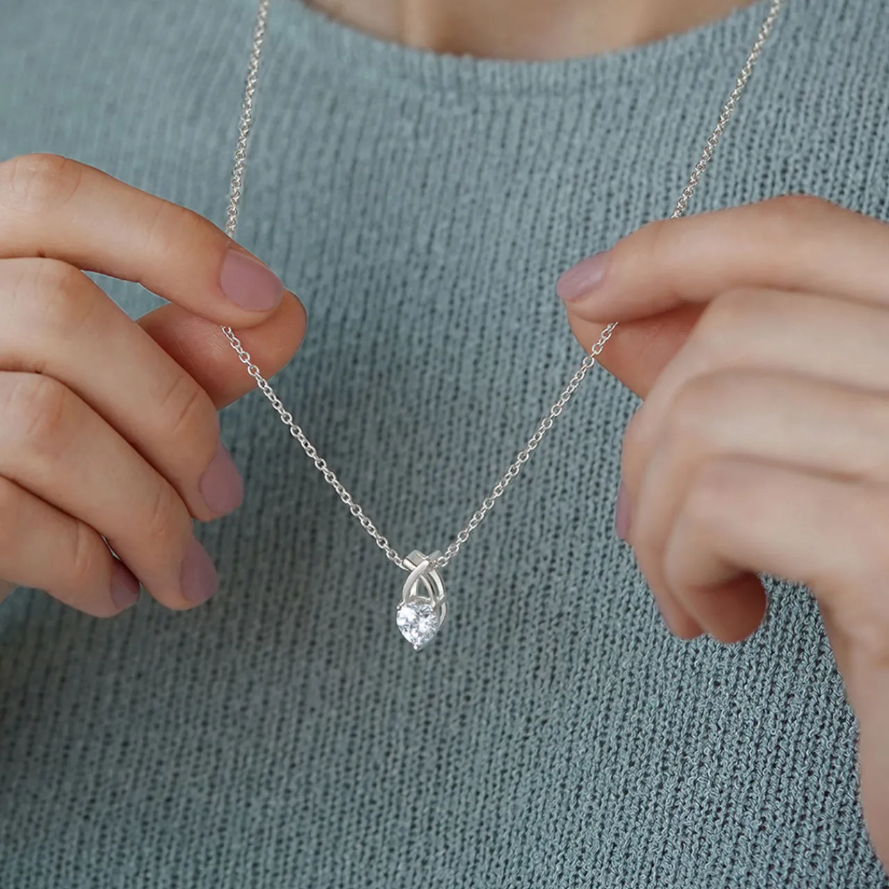 Heart Pendant Necklace Women Charms