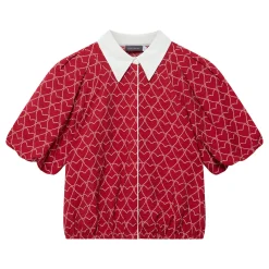 Discount Heart Puff Sleeve Shirt Women Tops