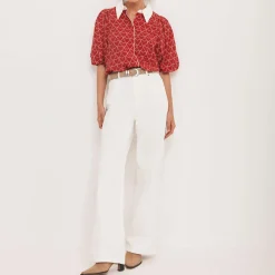 Discount Heart Puff Sleeve Shirt Women Tops