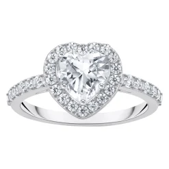 Clearance Heart-Shaped Zirconia Halo Ring Women Rings