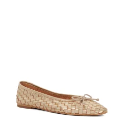 Online Heat Woven Leather Bow Detail Ballet Flats Women Flats