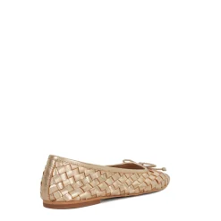 Online Heat Woven Leather Bow Detail Ballet Flats Women Flats