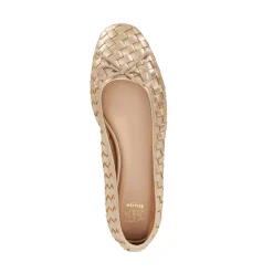 Online Heat Woven Leather Bow Detail Ballet Flats Women Flats