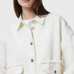 New Hettie Raw Hem Denim Jacket Women Coats & Jackets