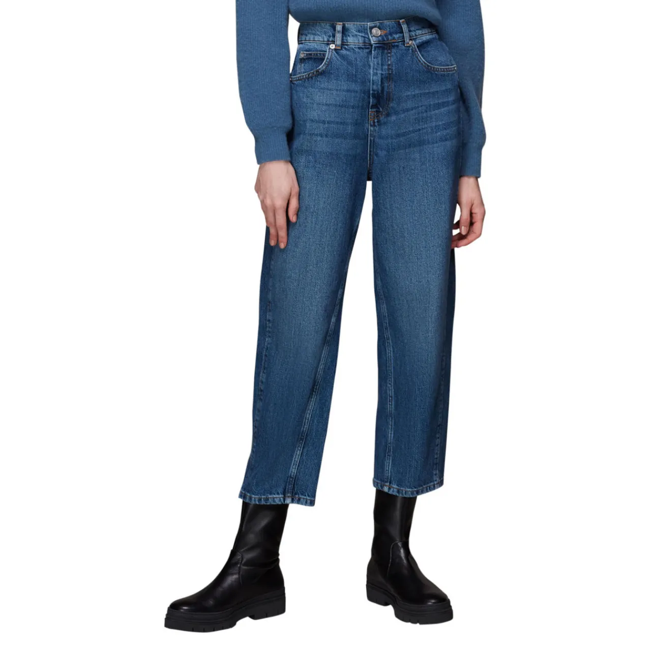 New High Waist Barrel Leg Jean Women Denim