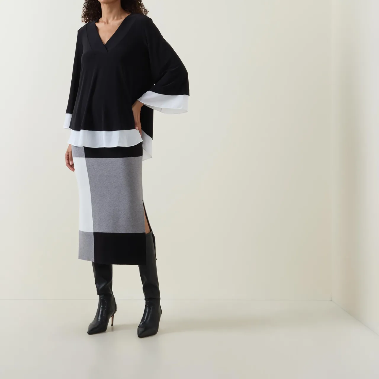 Discount High-Rise Colour-Block Pencil Skirt Women Skirts