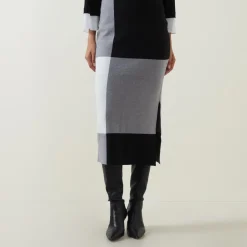 Discount High-Rise Colour-Block Pencil Skirt Women Skirts