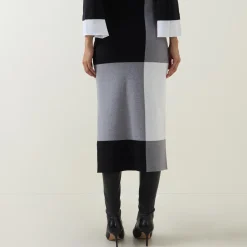 Discount High-Rise Colour-Block Pencil Skirt Women Skirts