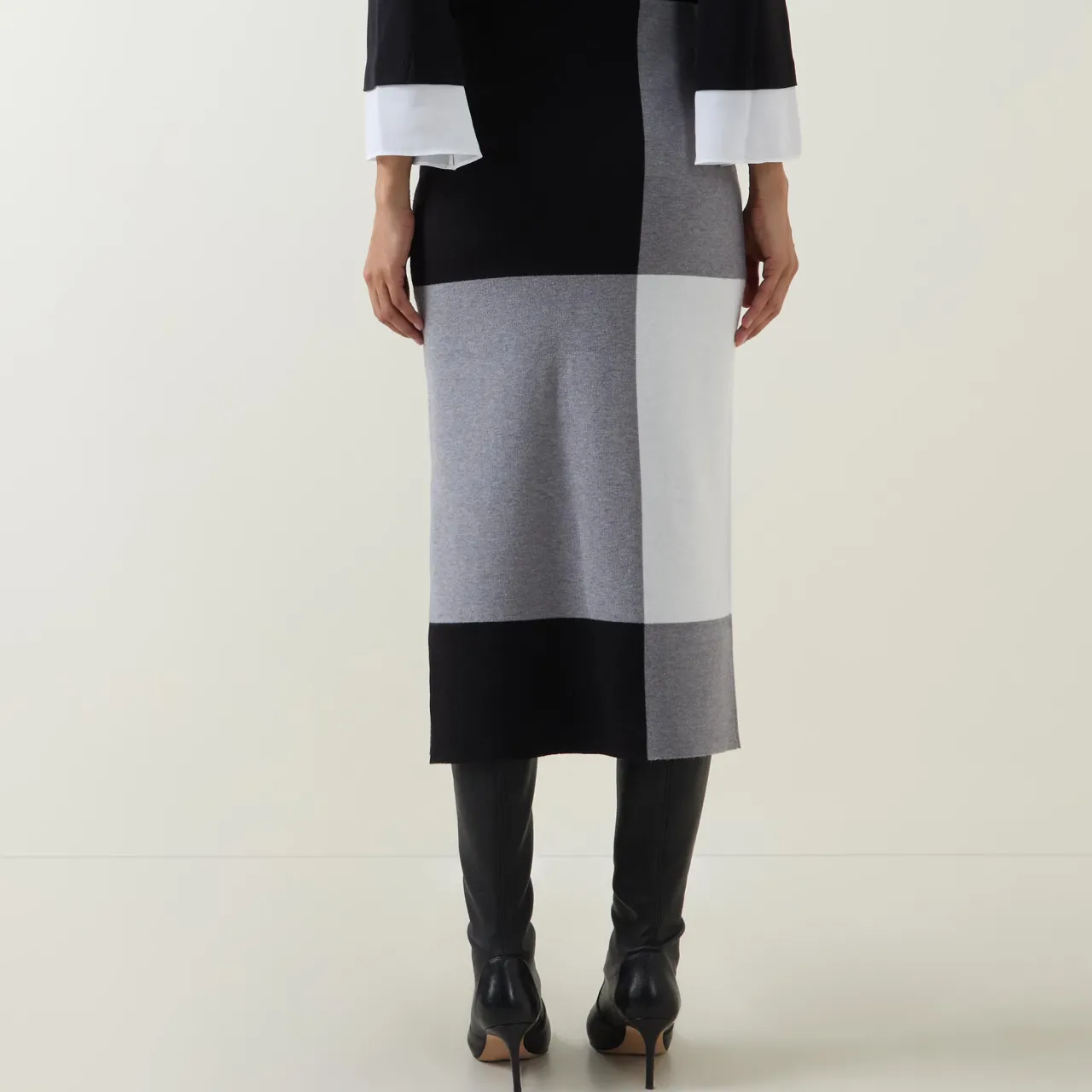 Discount High-Rise Colour-Block Pencil Skirt Women Skirts