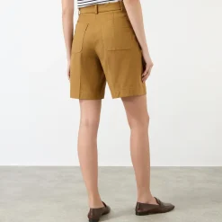 High-Rise Twill Shorts Women Trousers & Shorts