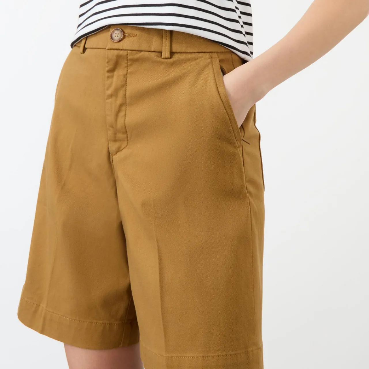 High-Rise Twill Shorts Women Trousers & Shorts