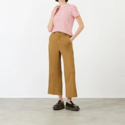 Outlet High-Rise Wide Leg Cropped Trousers Women Trousers & Shorts