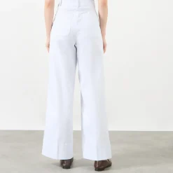 High-Rise Wide Leg Twill Trousers Women Trousers & Shorts