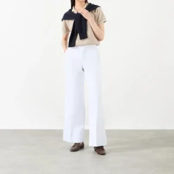 High-Rise Wide Leg Twill Trousers Women Trousers & Shorts