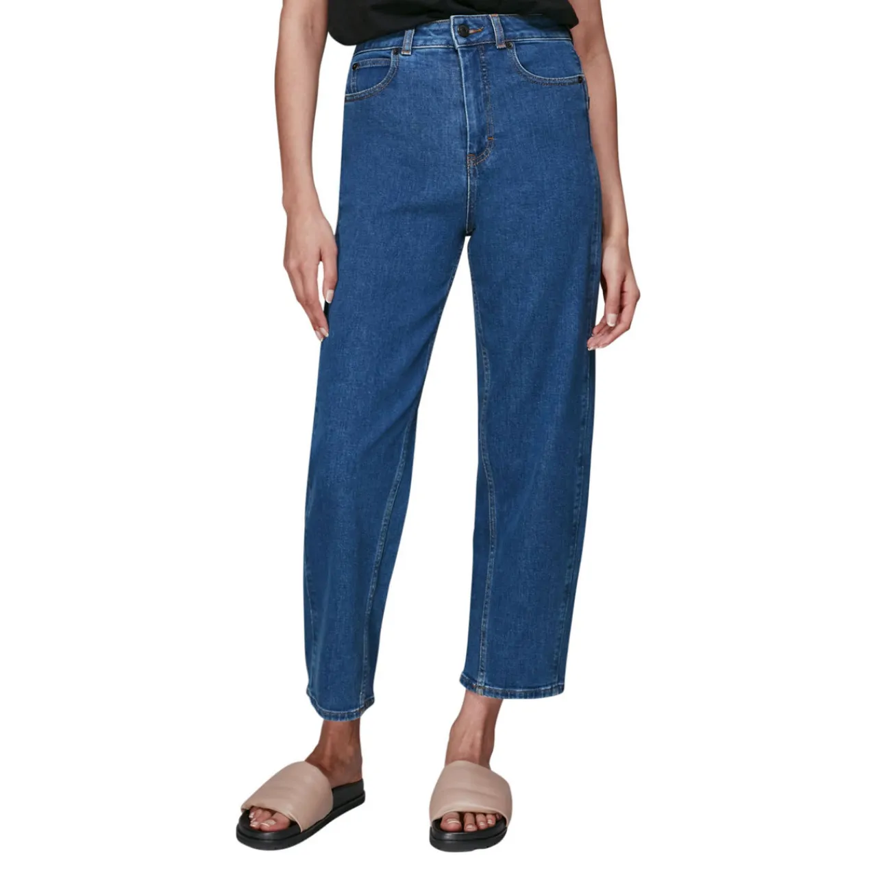 Best High-Waist Barrel Leg Jeans Women Denim