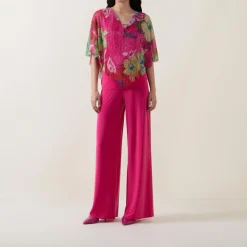 Sale High-Waisted Knitted Wide-Leg Trousers Women Trousers & Shorts