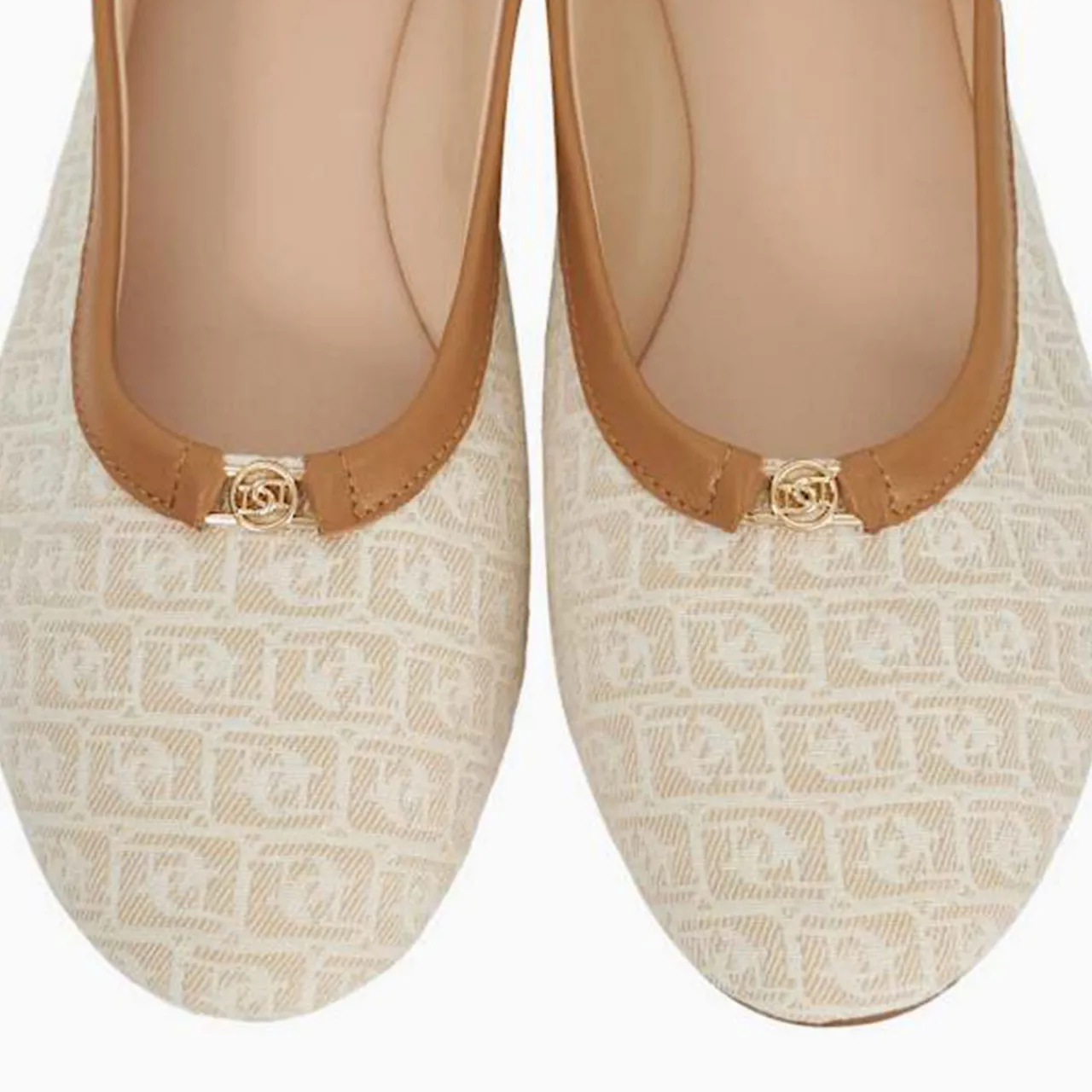Discount Honestly Monogrammed Logo Trim Ballet Flats Women Flats