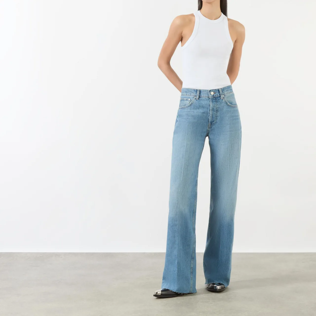 Best Hugh Mid Rise Wide Leg Jeans Women Denim