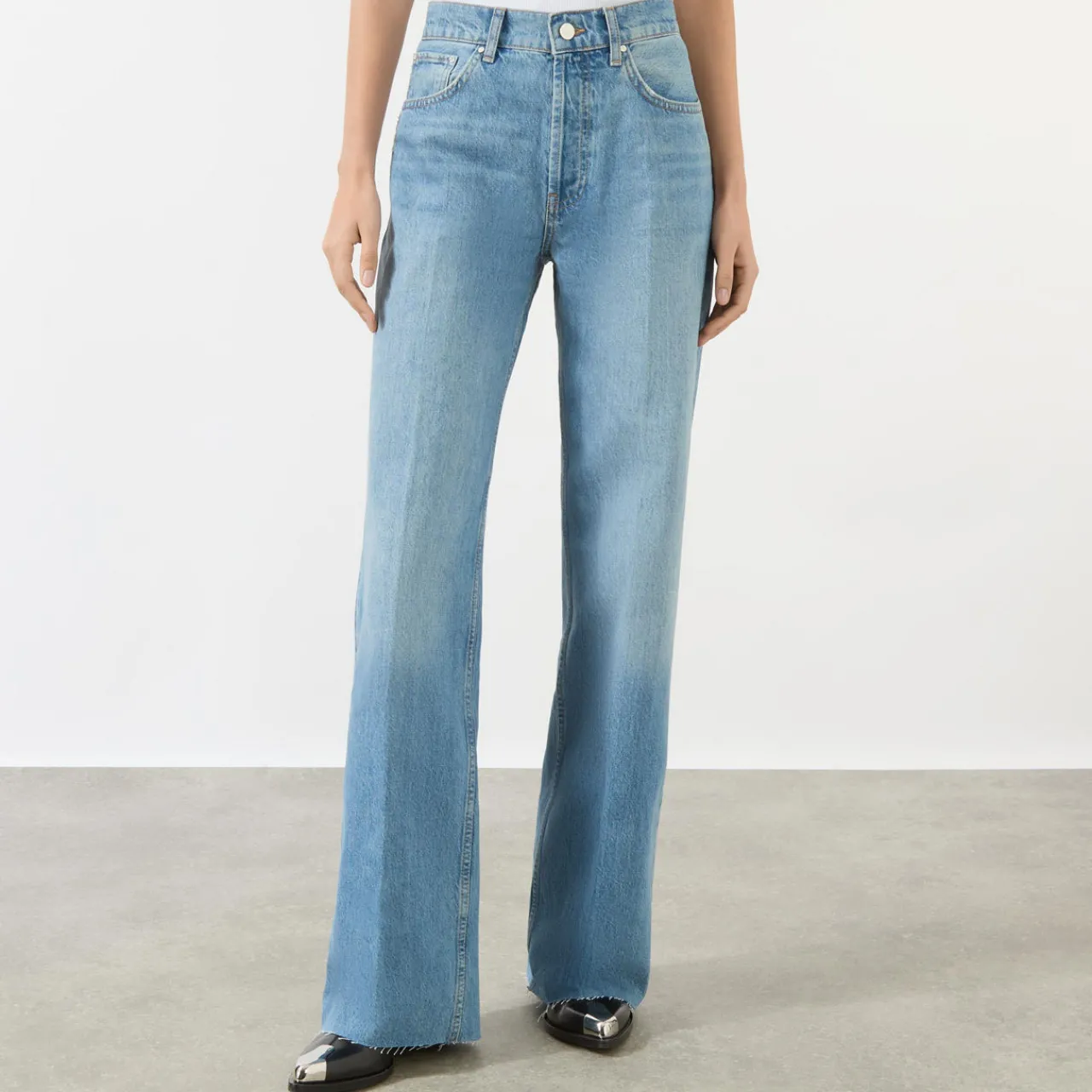 Best Hugh Mid Rise Wide Leg Jeans Women Denim