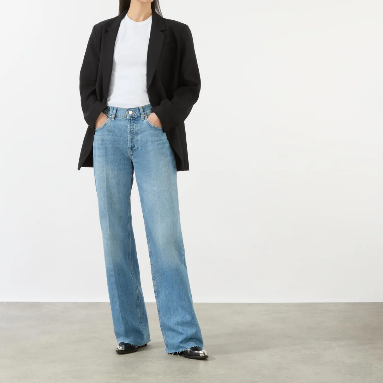 Best Hugh Mid Rise Wide Leg Jeans Women Denim