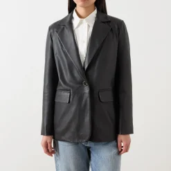 Hot Icone Leather Blazer Women Coats & Jackets