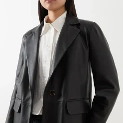 Hot Icone Leather Blazer Women Coats & Jackets
