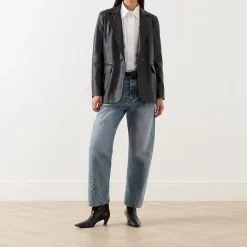 Hot Icone Leather Blazer Women Coats & Jackets