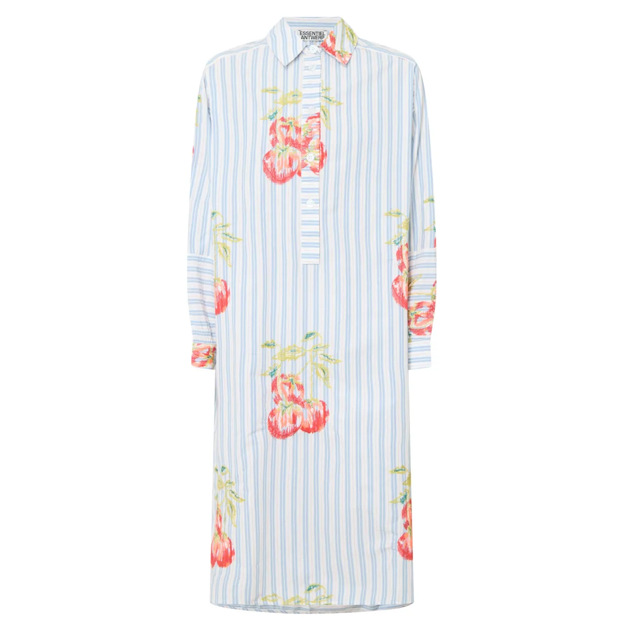 New Ihortland Stripe Embroidered Shirt Dress Women Dresses