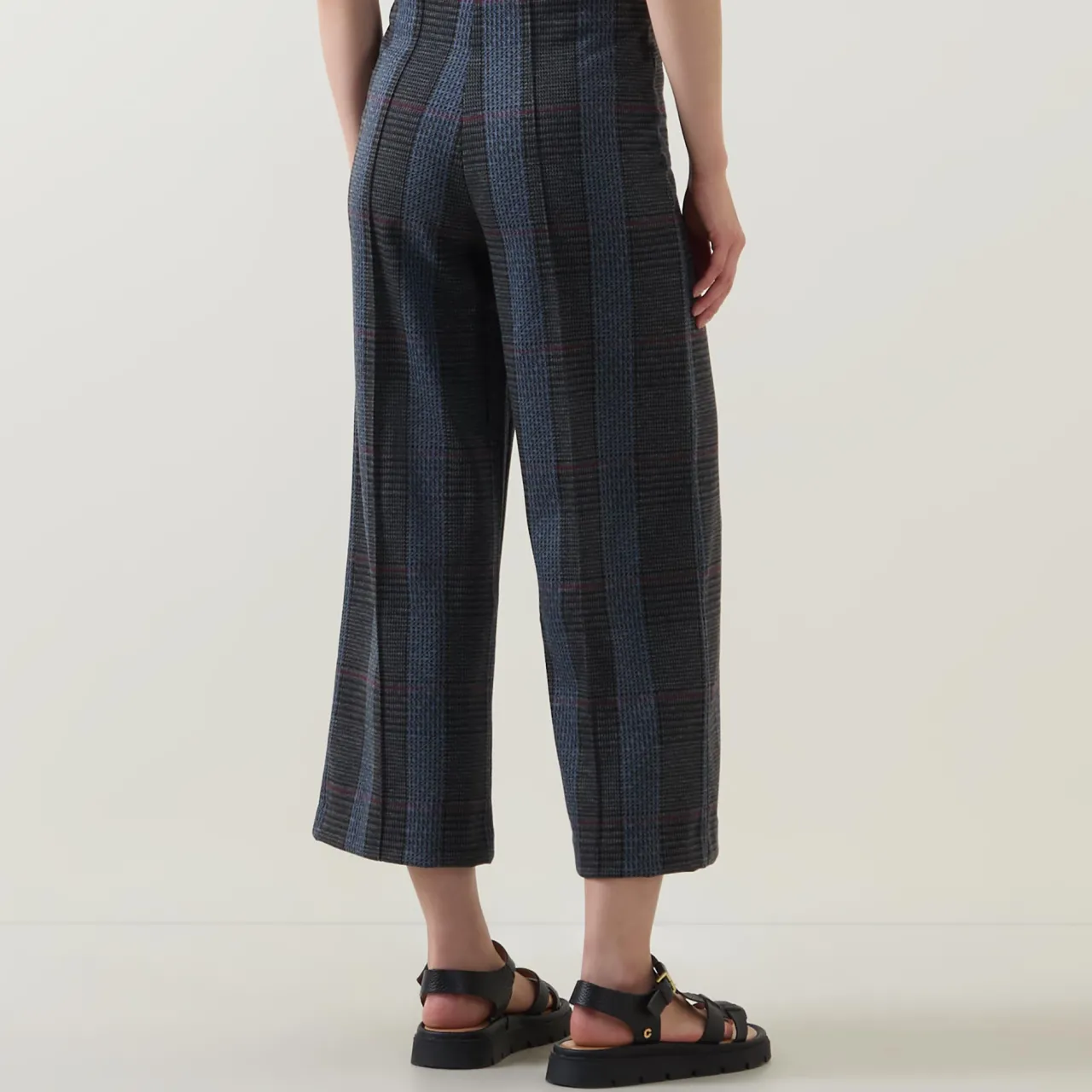New Ilisan Check Print Cropped Trousers Women Trousers & Shorts