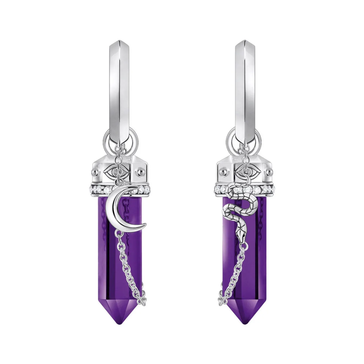 Sale Imitation Amethyst Hoop Earrings Women Earrings