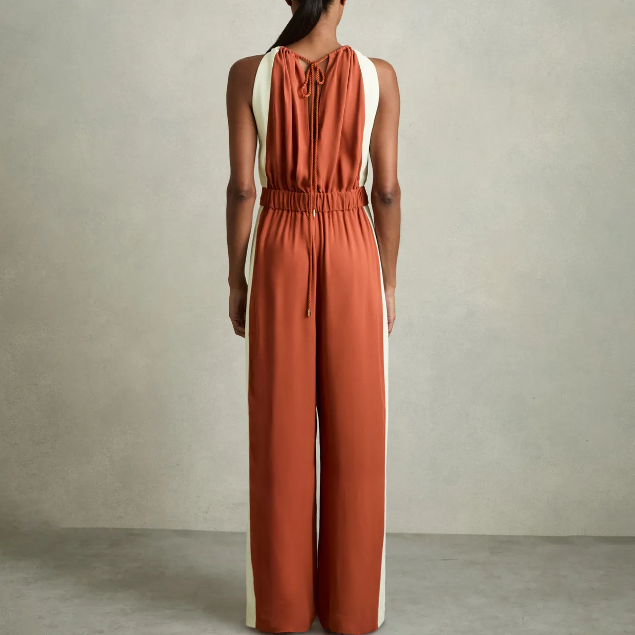 Inez Side Stripe Drawstring Jumpsuit Women Jumpsuits