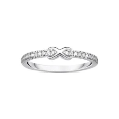 Infinity Ring With White Stones Silver Women Rings