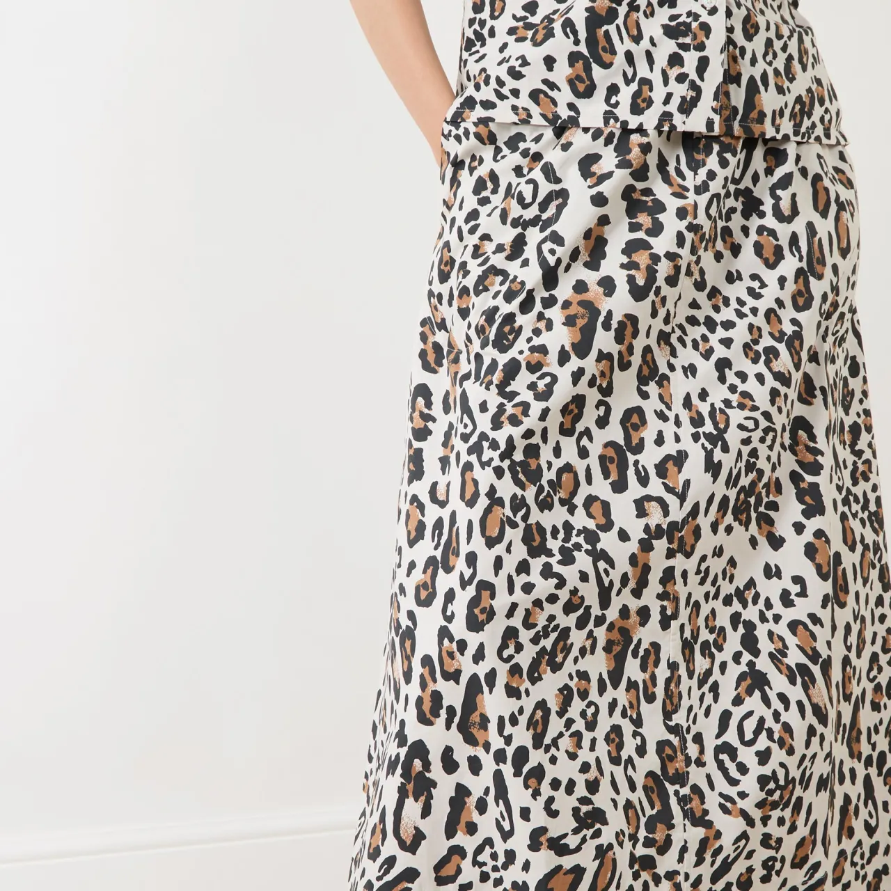 Ingina Leopard Print Flared Skirt Women Skirts