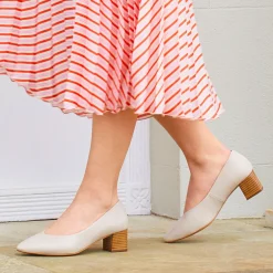 Clearance Ingrid Leather Block Heels Women Heels