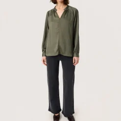 New Ioana Solid Blouse Women Tops