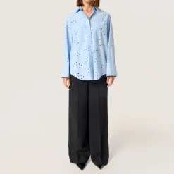 Iva Eyelet Lace Shirt Women Tops