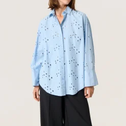 Iva Eyelet Lace Shirt Women Tops