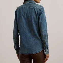 Online Jamelko Logo Denim Shirt Women Tops